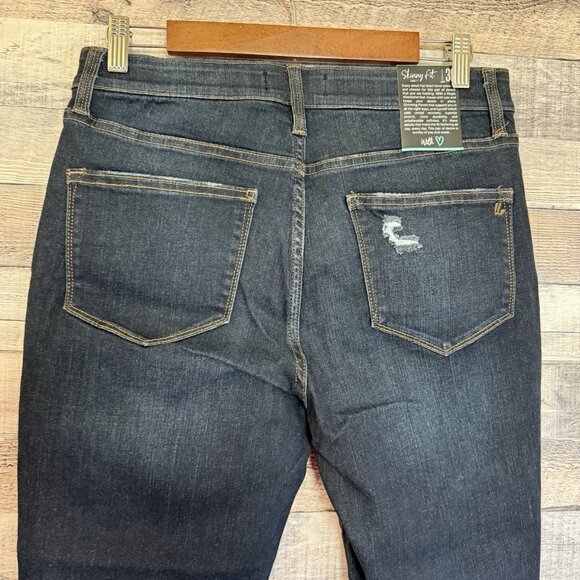 Lularoe Skinny Fit Jeans Size 30 Blue Dark Wash Distressed Raw Hem Stretch NWT - Picture 4 of 10